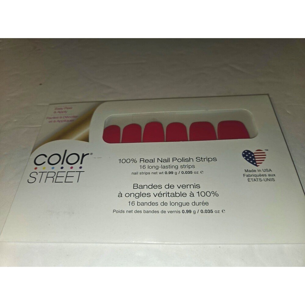 Color Street Nail Polish Strips Pink Solid Full Wrap Full Cover Kissing Booth